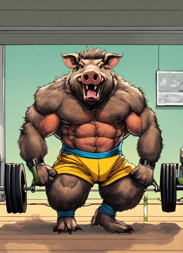 Dog Wallpaper 4k, Cartoon, Art, Bodybuilder, Fictional Character, Painting