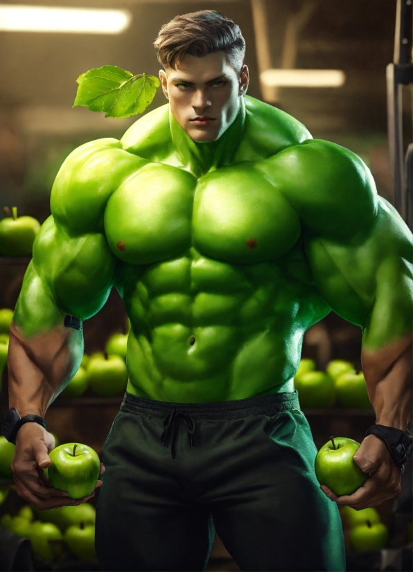 Electric Guitar Vector, Green, Muscle, Bodybuilder, Bodybuilding, Hulk