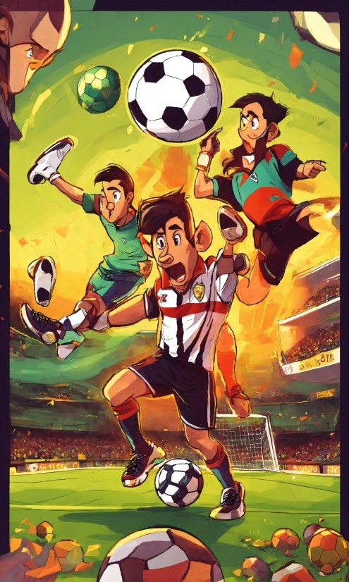 Fairy Tale Illustrations, Sports Equipment, Soccer, Football, Green, Ball