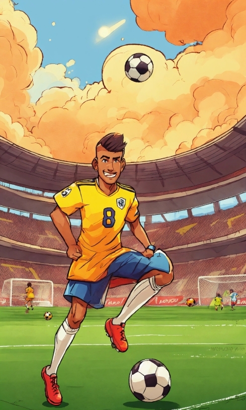 Fashion Figure Illustration, Cloud, Soccer, Sky, World, Sports Equipment