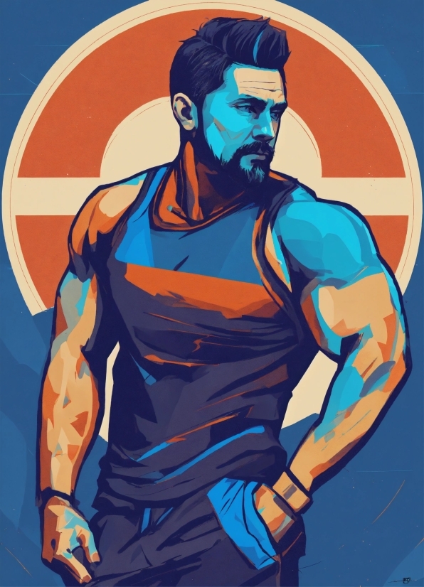 Flame Stock Image, Muscle, Sleeve, Beard, Art, Poster