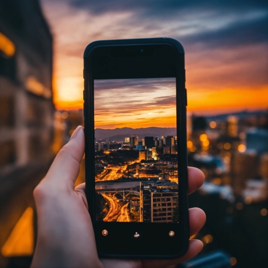 Free Download No Copyright Images, Hand, Sky, Cloud, Mobile Phone, Amber