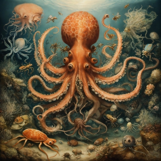 Free Stock Photos For Artists, Marine Invertebrates, Lighting, Cephalopod, Organism, Art