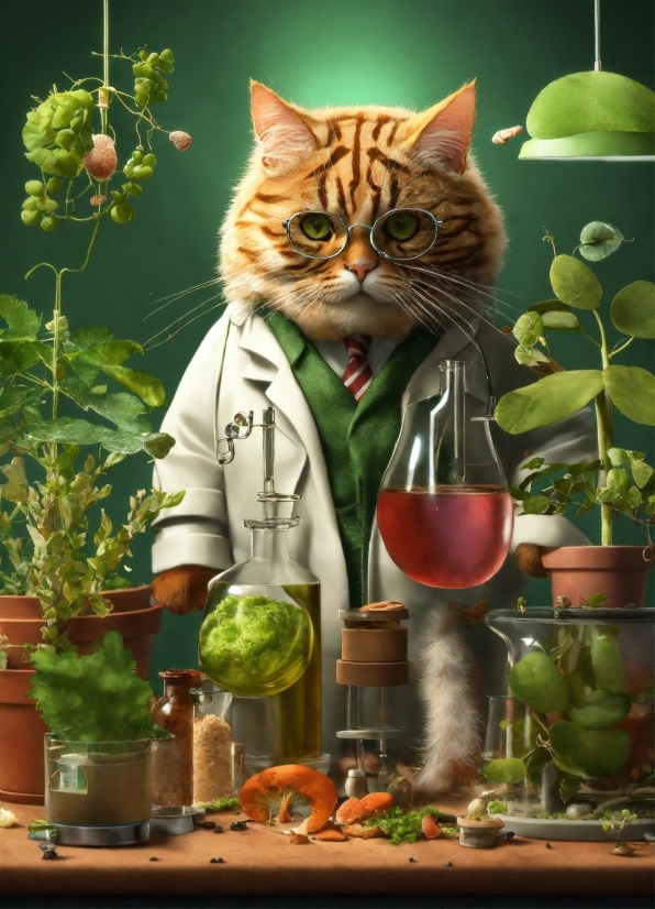 Getty Stock Music, Cat, Plant, Green, Tableware, Food