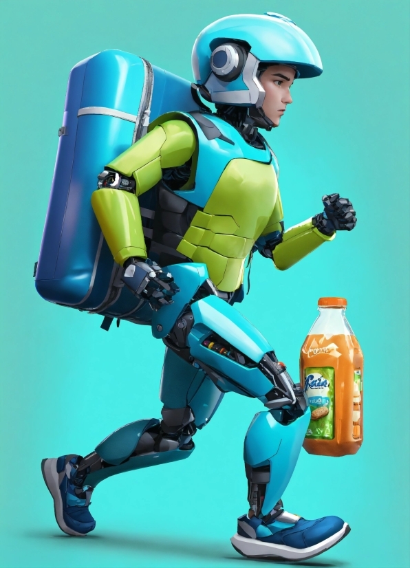 Graduation Illustration, Green, Human Body, Helmet, Bottle, Toy