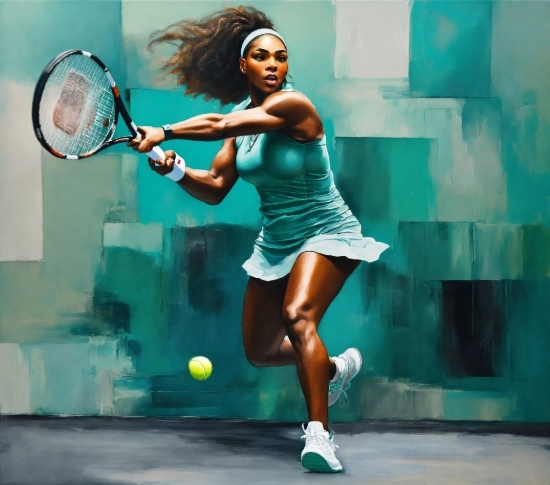 Graphic Digital, Sports Equipment, Strings, Racketlon, Tennis Player, Leg