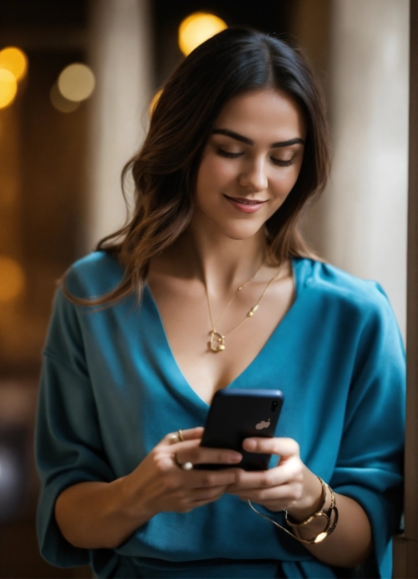 Hand, Azure, Mobile Phone, Sleeve, Flash Photography, Dress