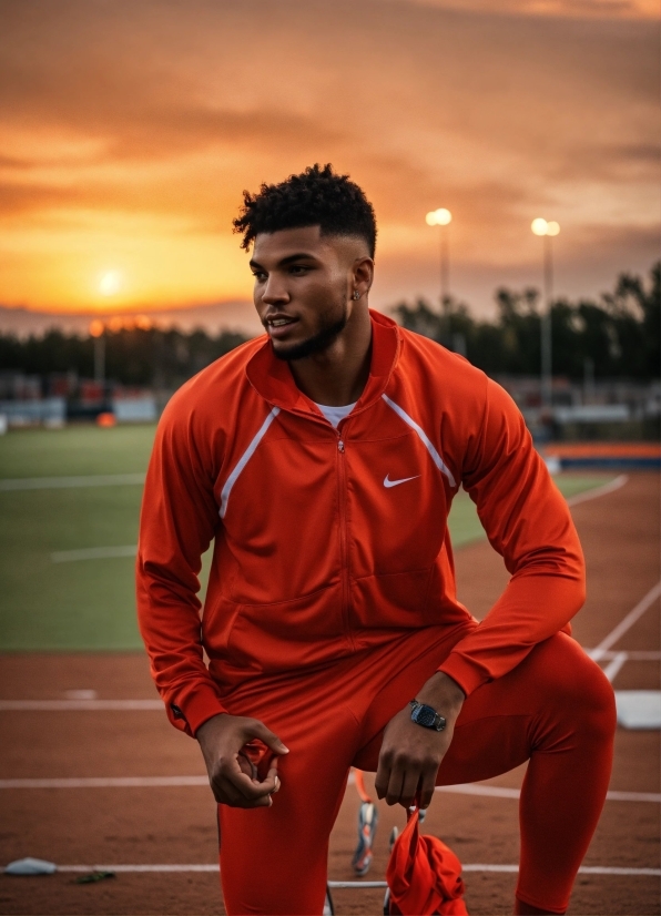 Happy People Stock Photo, Sky, Muscle, Sports Uniform, Orange, Glove