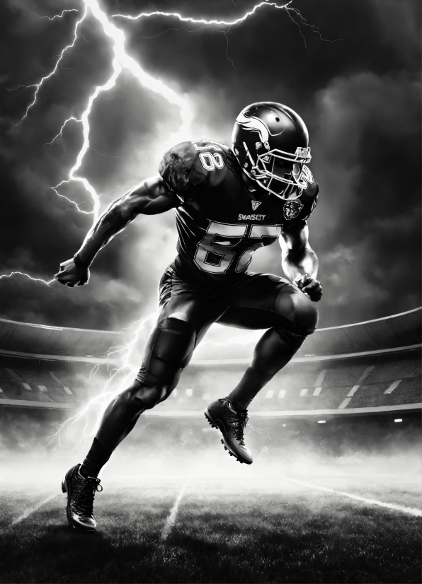 Helmet, Cloud, Lightning, Football Equipment, Sports Equipment, Sports Gear