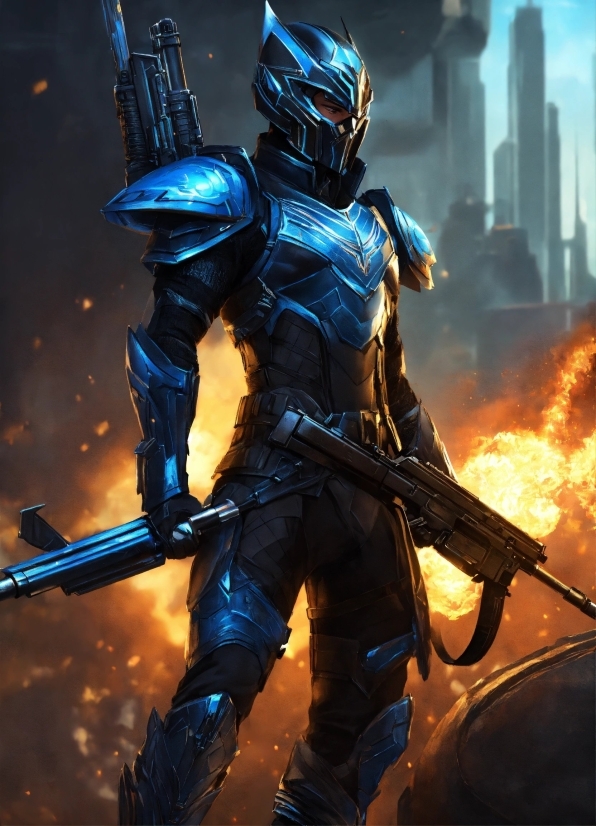 Illustrator Portable Free, Shooter Game, Action Film, Cg Artwork, Armour, Electric Blue