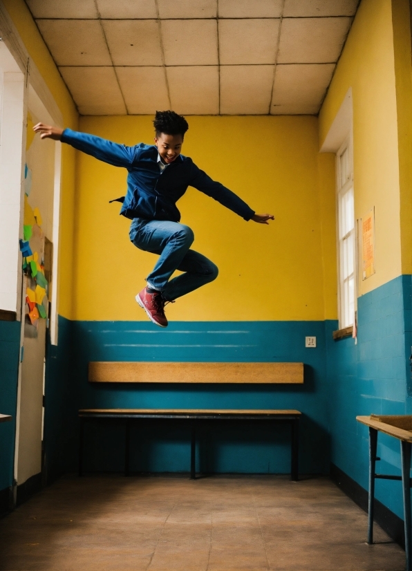 Ka Photo, Blue, Standing, Leisure, Happy, Stairs