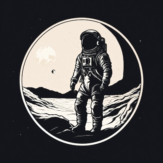 King Stock Image, Astronaut, Sleeve, Art, Font, Circle