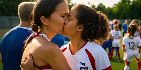 Kiss, Facial Expression, Gesture, Sports Uniform, Happy, Leisure