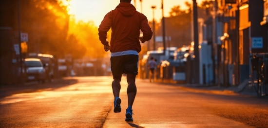 Kopi Vector, Shorts, Sky, Orange, Sunlight, Asphalt