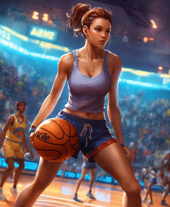 Light Orange Background, Basketball, Thigh, Sports Equipment, Entertainment, Sportswear