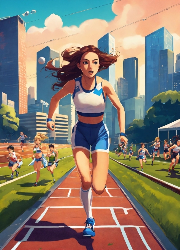 Lightning Illustration, Sports Uniform, Track And Field Athletics, Sky, Thigh, Cheerleading Uniform