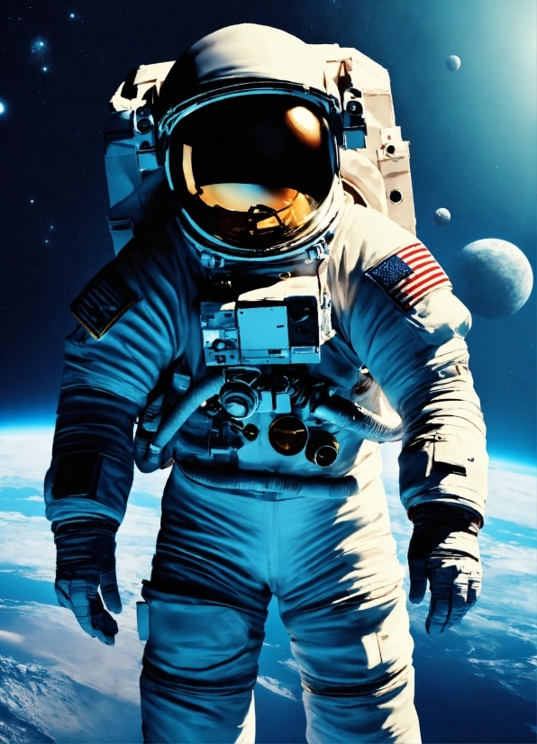 Mahabharat Copyright Free Images, Astronaut, Electric Blue, Space, Personal Protective Equipment, Poster