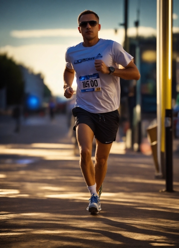 Man Crying Stock Photo, Shorts, Sky, Muscle, Asphalt, Road