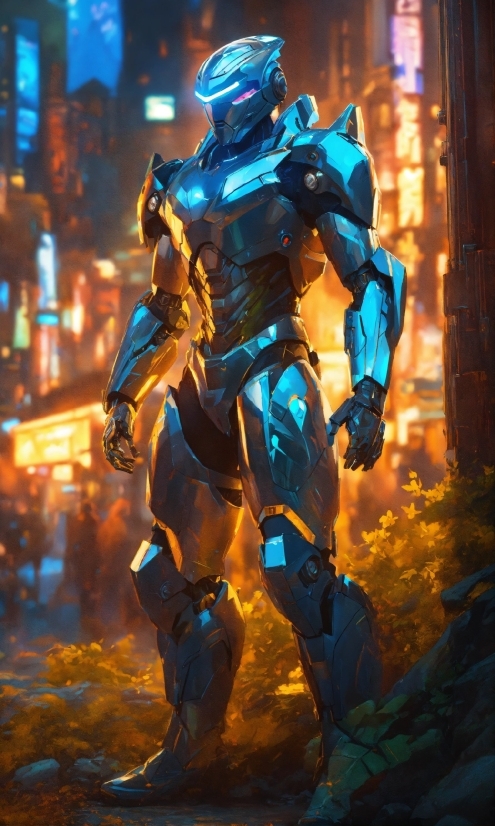 Media And Visual Arts, Blue, Mecha, Electric Blue, Machine, Armour