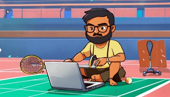 Mehandi Picture, Laptop, Computer, Personal Computer, Cartoon, Tennis