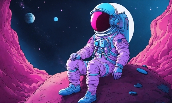 Microsoft Powerpoint Stock Images, World, Astronaut, Purple, Pink, Art