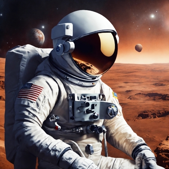 Mountain River Vector, Astronaut, Helmet, Sky, Eyewear, Glove