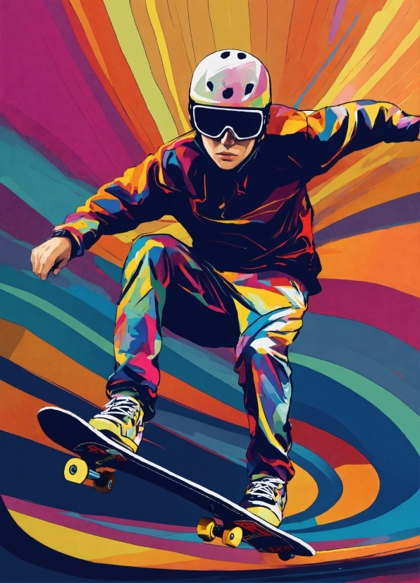 Mushroom Background, Sports Equipment, Skateboarder, Slope, Cool, Rolling