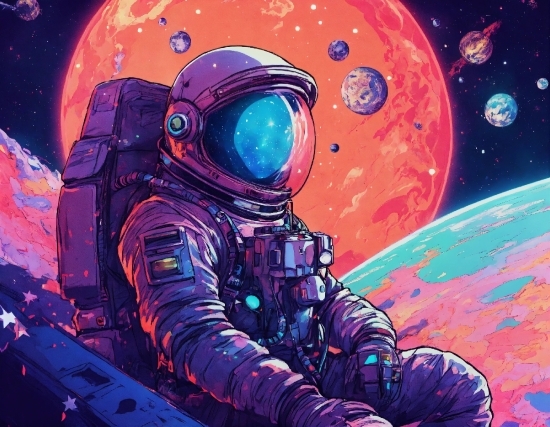 Paid Stock Photo Sites, Astronaut, Art, Paint, Space, Science