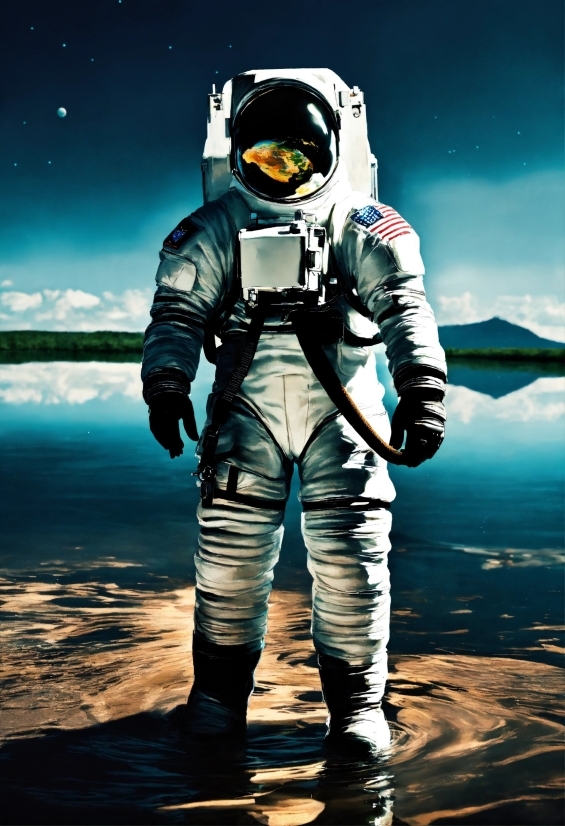 Power Clipart, Astronaut, Flash Photography, Water, Sky, Astronomical Object