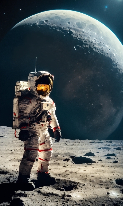 Rose Gold Wallpaper, Astronaut, Helmet, World, Flash Photography, Moon