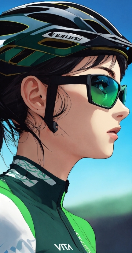 Royalty Free Vector Graphics For Commercial Use, Glasses, Hairstyle, Eyebrow, Bicycle Helmet, Green