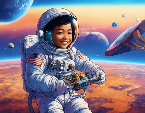 Shea Butter Vector, Smile, Sky, World, Astronaut, Happy