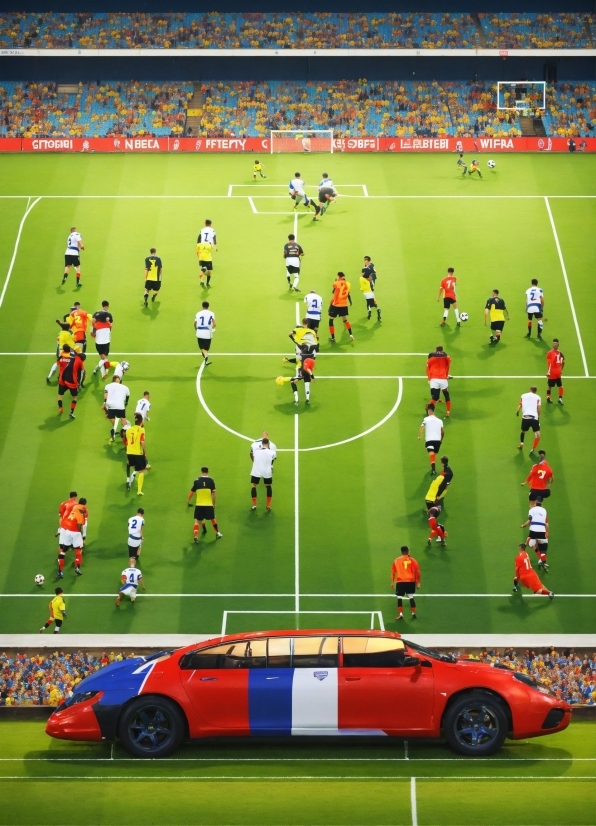 Soccer, Green, World, Player, Grass, Line
