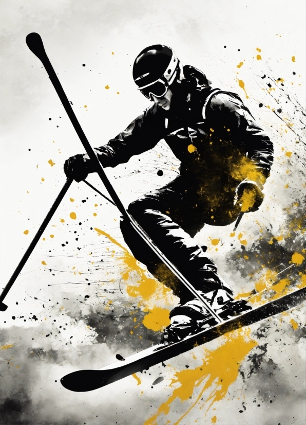 Sports Equipment, Helmet, Slope, Headgear, Art, Ski Jumping