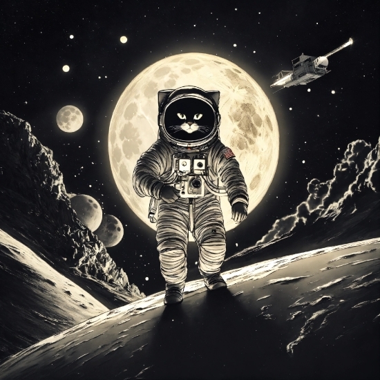 Stars Stock Photo, World, Astronaut, Moon, Font, Art