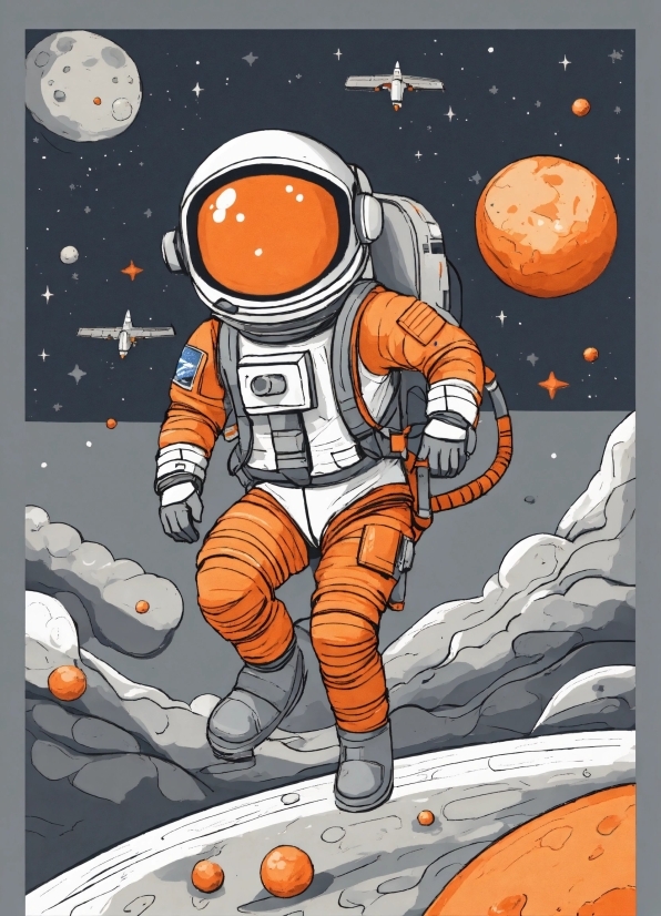 Stock Photo Companies, Astronaut, Cartoon, Poster, Space, Art