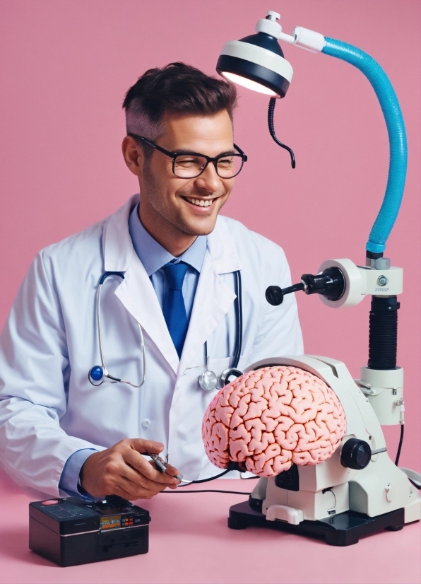 Stock Photo Photographer, Glasses, Smile, Organ, Brain, Dress Shirt