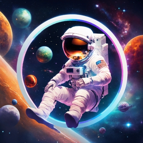 Stockphoto Man, Astronaut, World, Light, Astronomical Object, Art