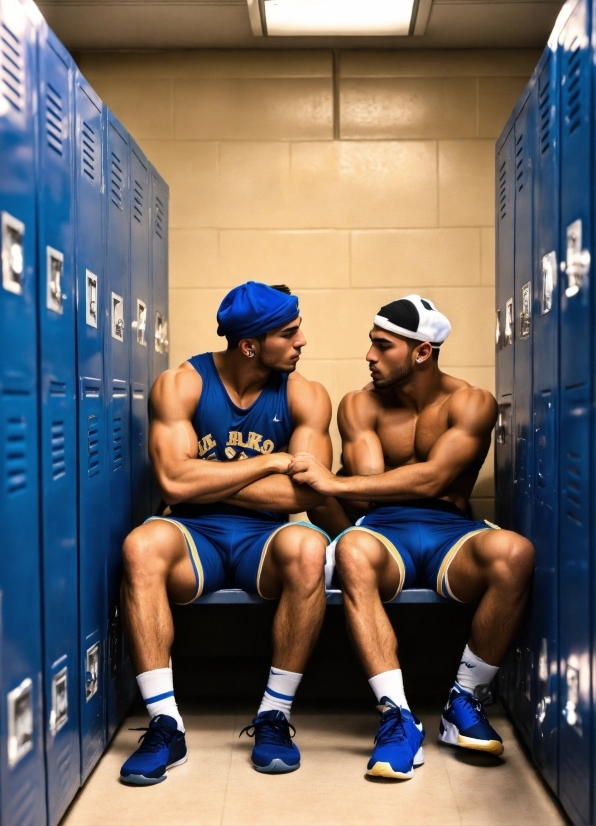 Swami Samarth Photo, Shorts, Shoe, Sports Uniform, Blue, Leg